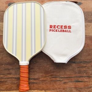 RECESS Pickleball Paddle NEST x STRIPE Faux Leather Grip Embroidered Canvas Case